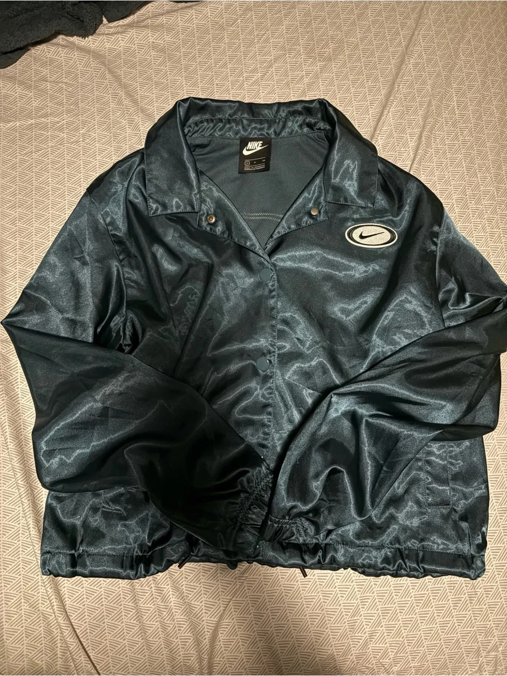 Nike Women's Shiny Teal Bomber Coach Jacket